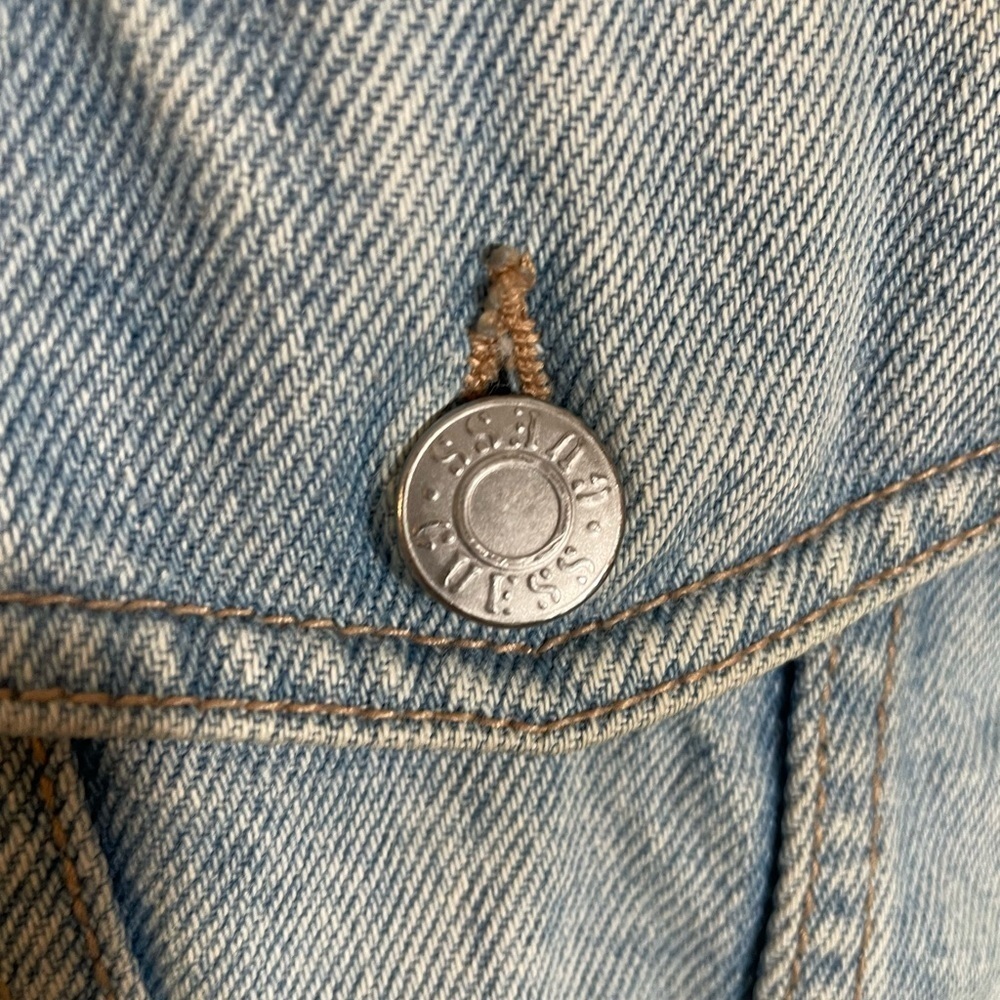 Vintage Guess Georges Marciano Jean Jacket Made In USA Trucker Denim 90's Medium - Picture 4 of 11
